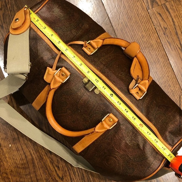 ETRO Milano Red Paisley Boston Weekend Bag With Carry Strap 50 cm - Picture 9 of 15